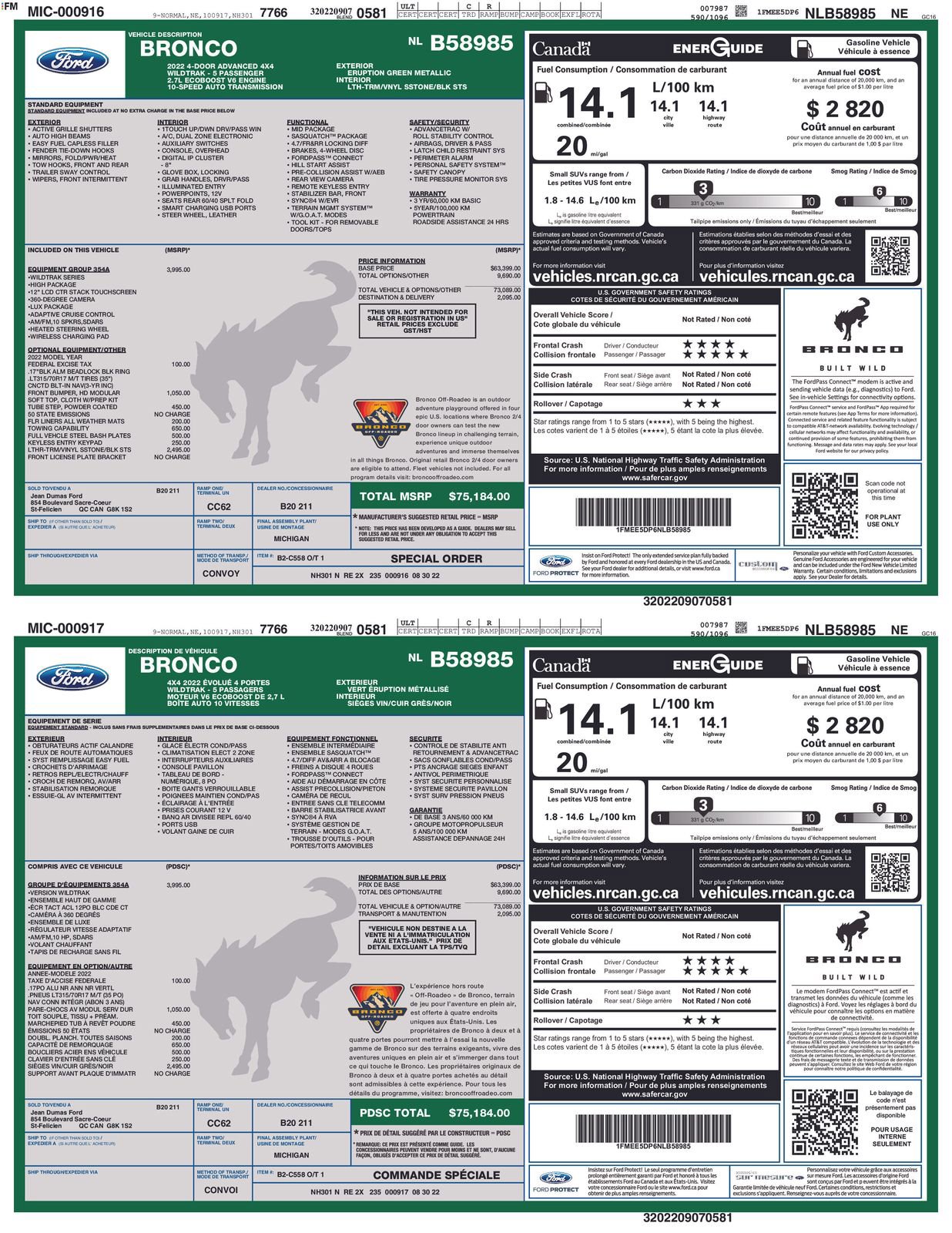 Certified 2022 Ford Bronco Wildtrak AWD/4WD image 4