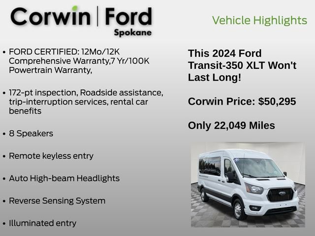 Certified 2024 Ford Transit 350 XLT image 12