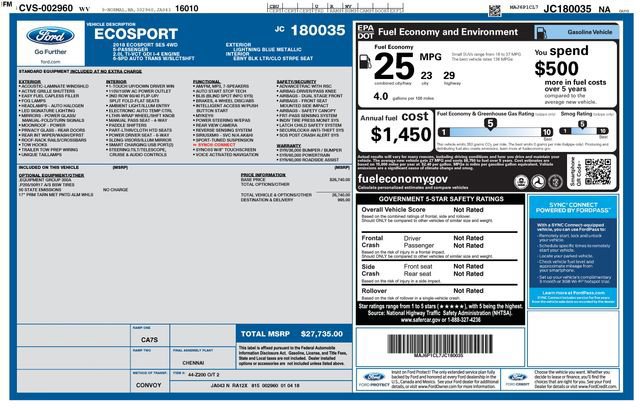 Certified 2018 Ford EcoSport SES image 70