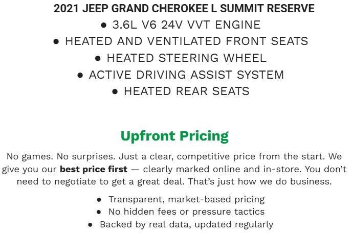 Used 2021 Jeep Grand Cherokee L Summit AWD/4WD image 2