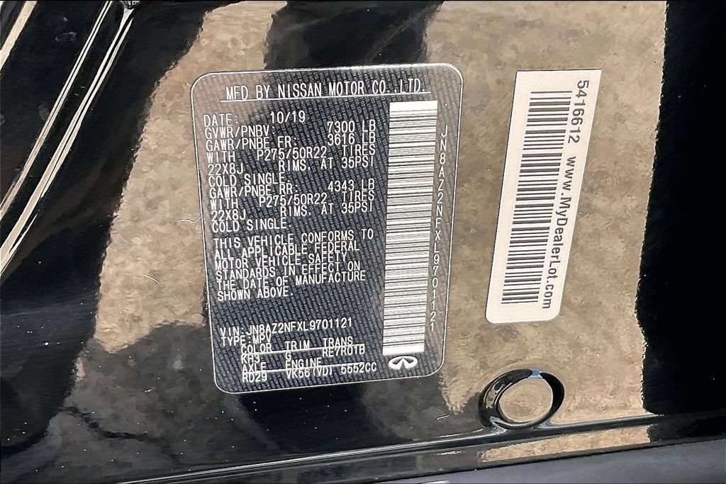 Used 2020 INFINITI QX80 Luxe w/ Edition 30 Package RWD image 16