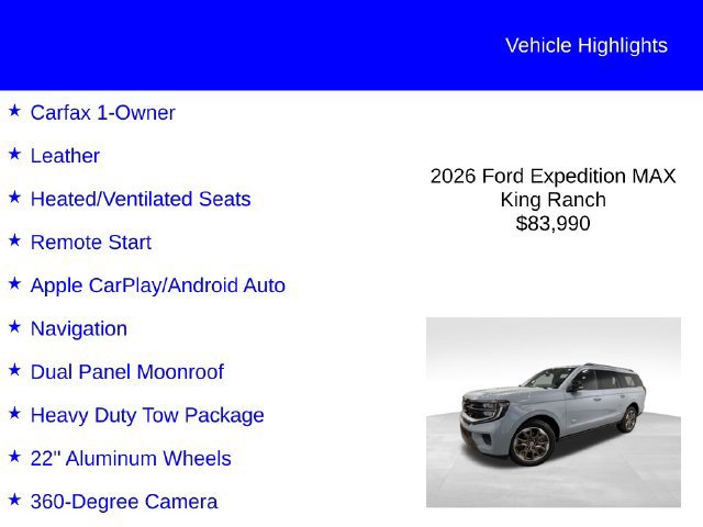 Certified 2026 Ford Expedition Max King Ranch AWD/4WD image 3