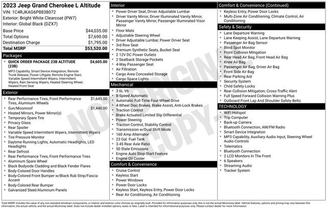 Used 2023 Jeep Grand Cherokee L Laredo AWD/4WD image 39