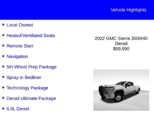 Used 2022 GMC Sierra 3500 Denali w/ Denali Ultimate Package AWD/4WD image 2