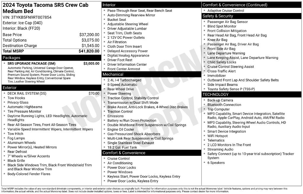Used 2024 Toyota Tacoma SR5 w/ SR5 Upgrade Package RWD image 26