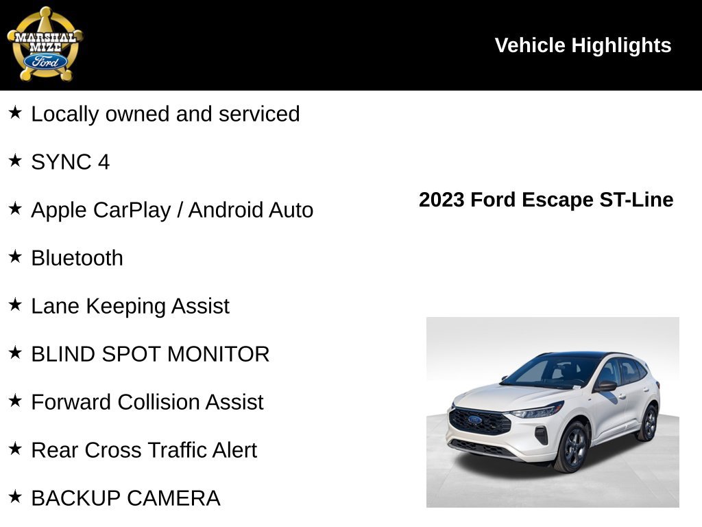 Certified 2023 Ford Escape ST-Line w/ Tech Pack #1 AWD/4WD image 2