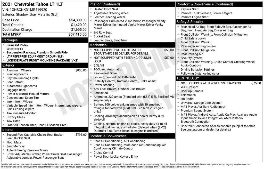 Used 2021 Chevrolet Tahoe LT RWD image 20