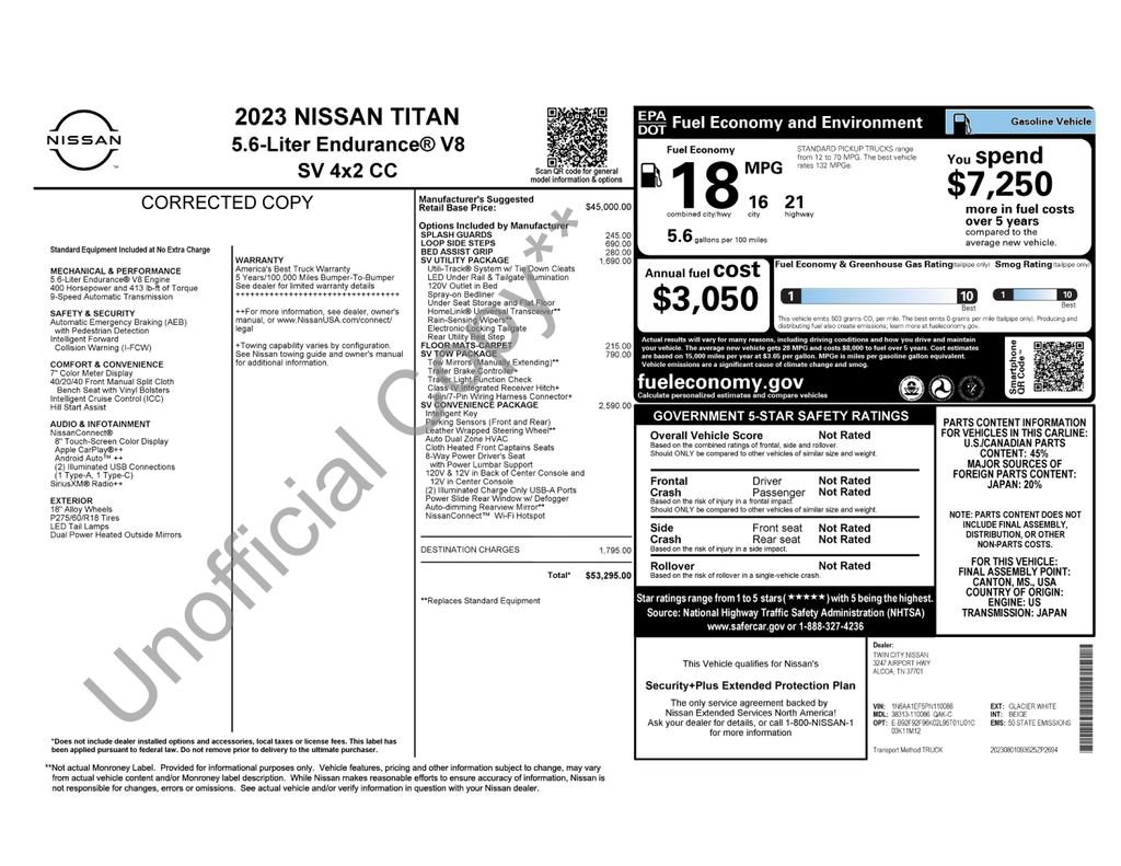 Used 2023 Nissan Titan SV w/ SV Convenience Package image 5