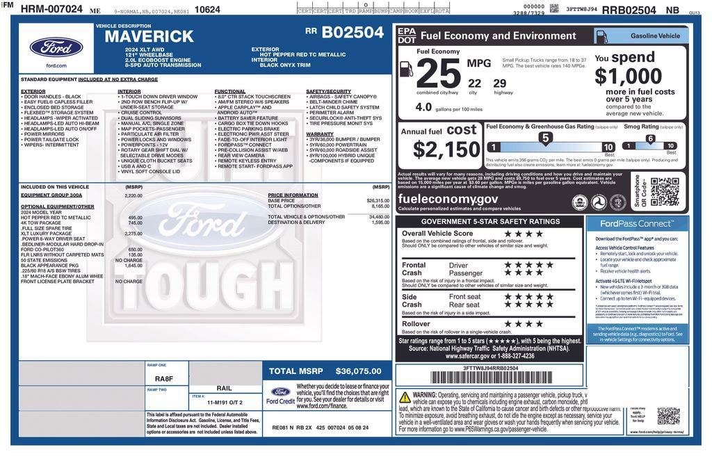 Certified 2024 Ford Maverick XLT w/ XLT Luxury Package AWD/4WD image 23