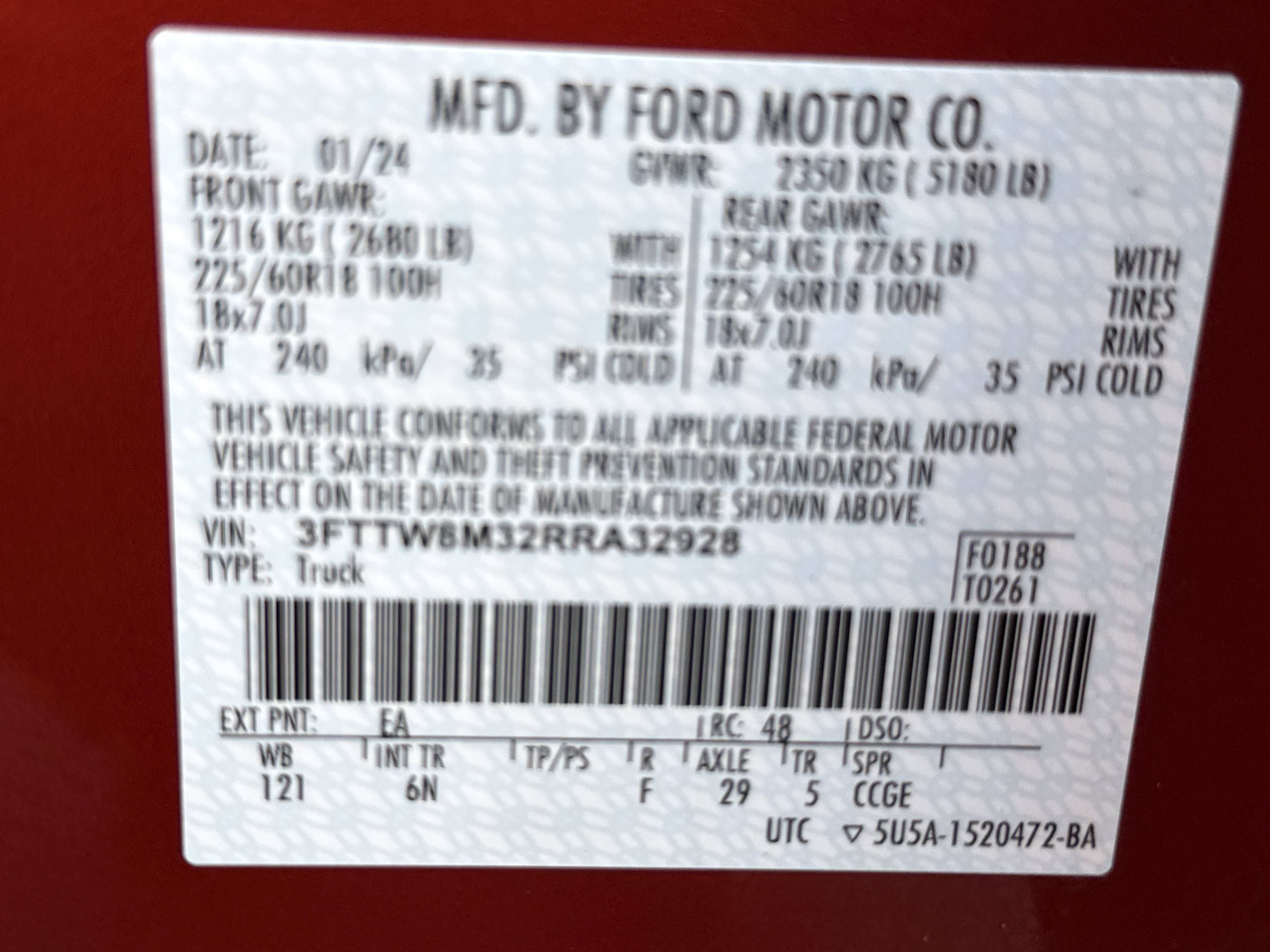 Certified 2024 Ford Maverick Lariat FWD image 32