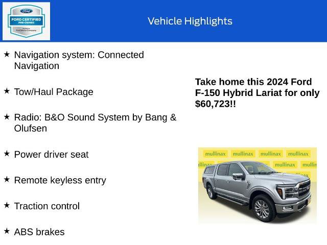 Certified 2024 Ford F150 Lariat w/ Tow/Haul Package AWD/4WD image 10
