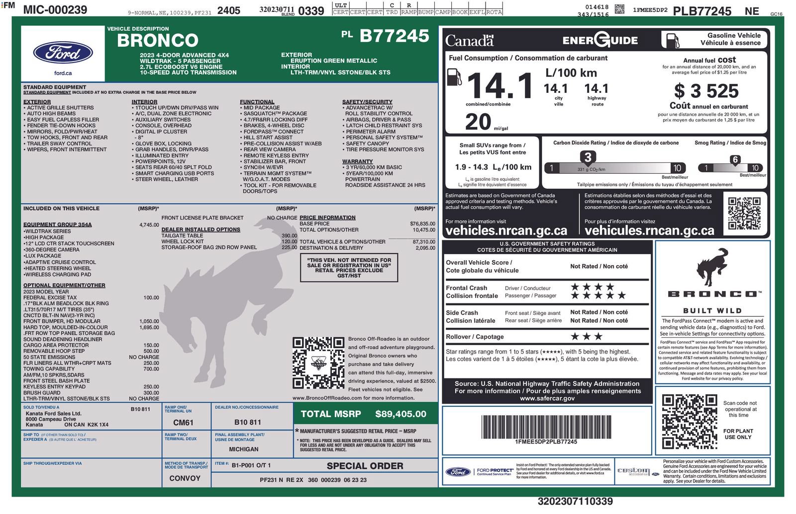Certified 2023 Ford Bronco Wildtrak AWD/4WD image 4