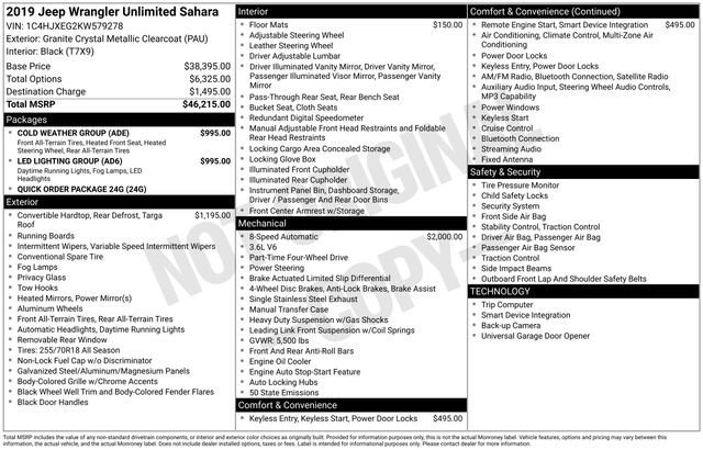 Used 2019 Jeep Wrangler Unlimited Sahara w/ LED Lighting Group image 35