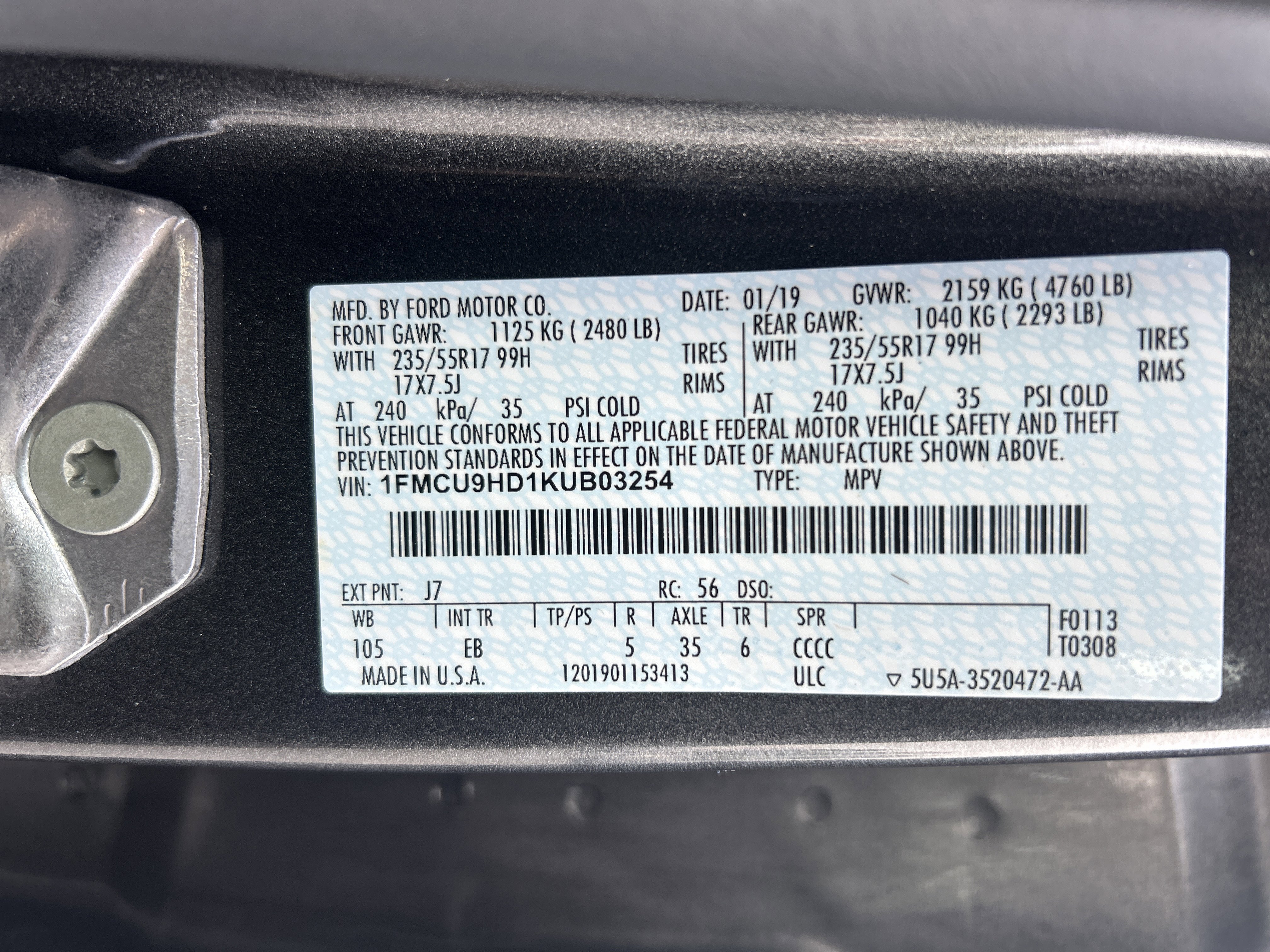 Certified 2019 Ford Escape SEL AWD/4WD image 33