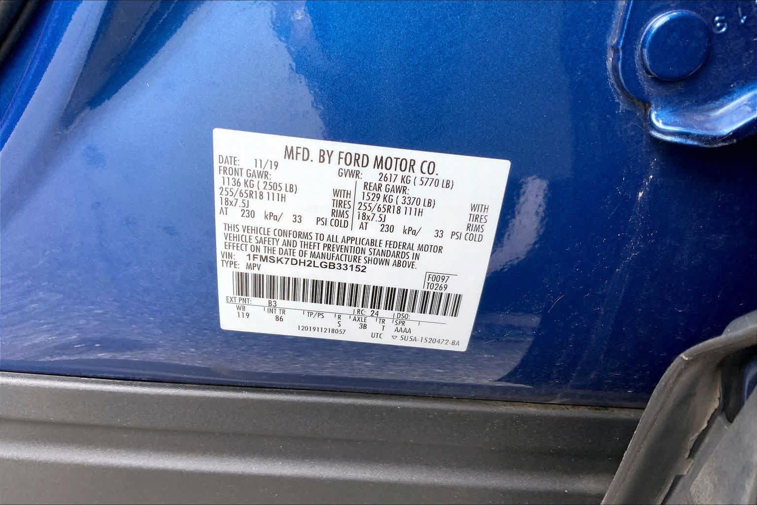 Certified 2020 Ford Explorer XLT RWD image 32
