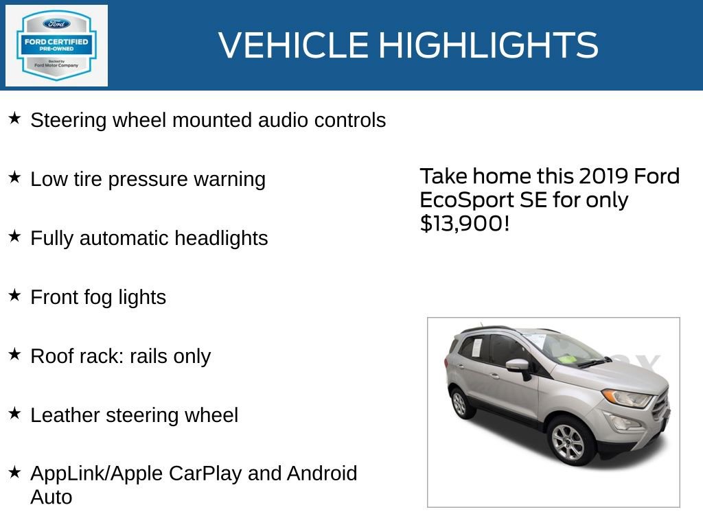 Certified 2019 Ford EcoSport SE image 35