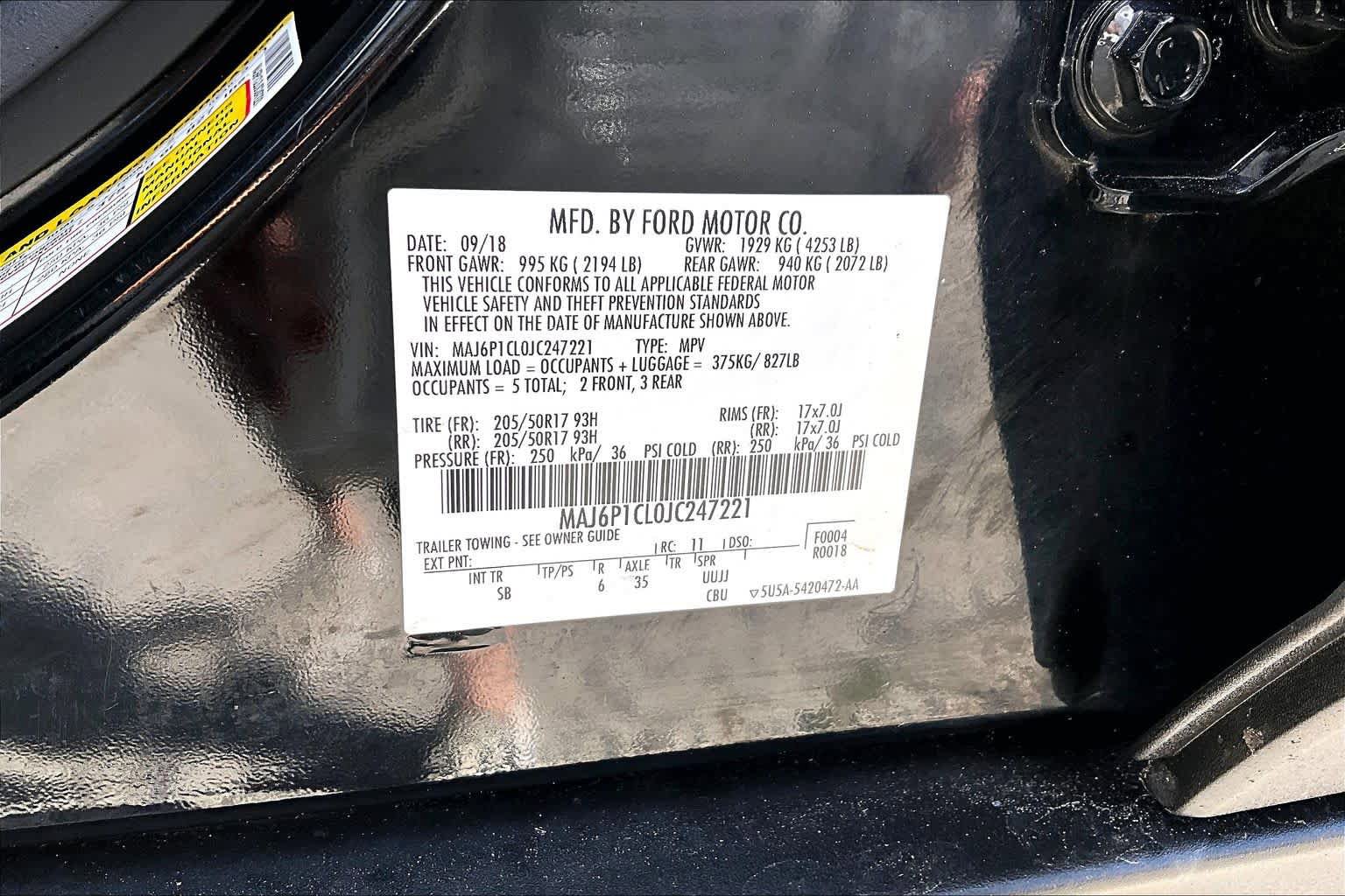 Certified 2018 Ford EcoSport SES w/ SES Cold Weather Package AWD/4WD image 34