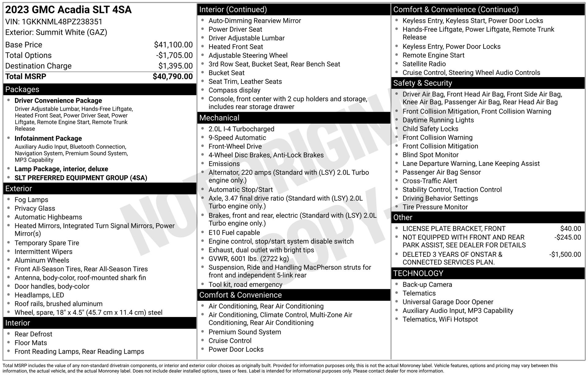 Used 2023 GMC Acadia SLT FWD image 45