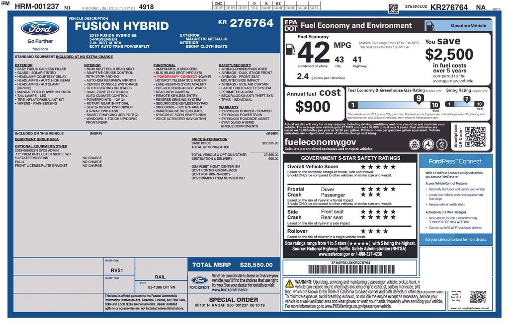 Certified 2019 Ford Fusion SE FWD image 29