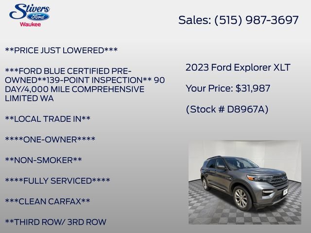 Certified 2023 Ford Explorer XLT w/ Equipment Group 202A AWD/4WD image 8