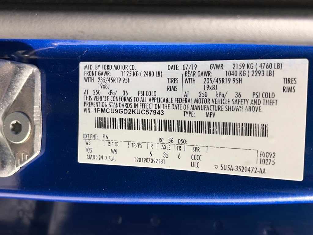 Certified 2019 Ford Escape SE AWD/4WD image 9