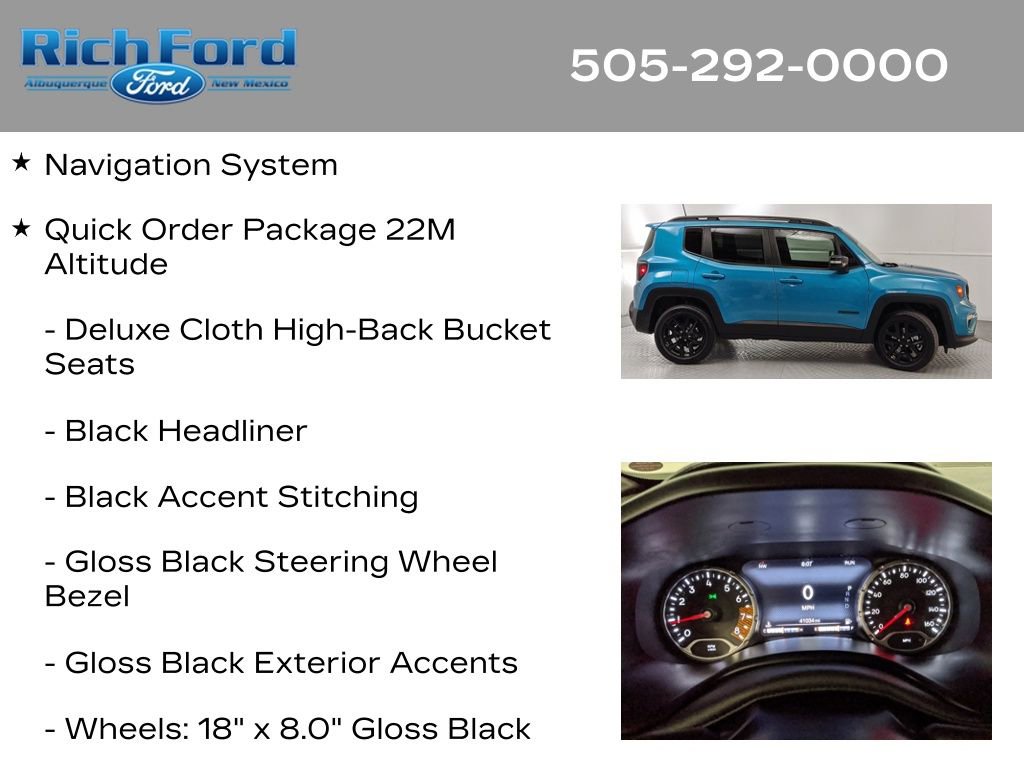 Used 2022 Jeep Renegade Altitude w/ Sun/Sound Group AWD/4WD image 11