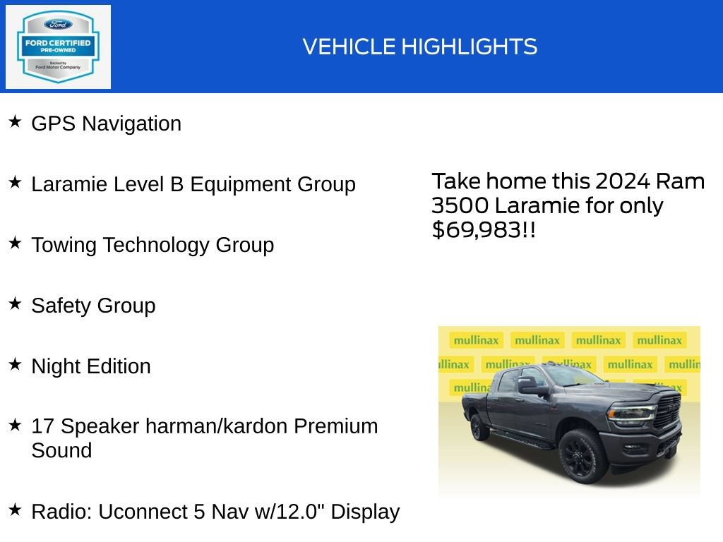 Used 2024 RAM 3500 Laramie w/ Night Edition AWD/4WD image 18