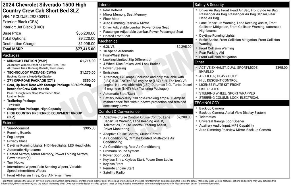 Used 2024 Chevrolet Silverado 1500 High Country w/ Midnight Edition image 35