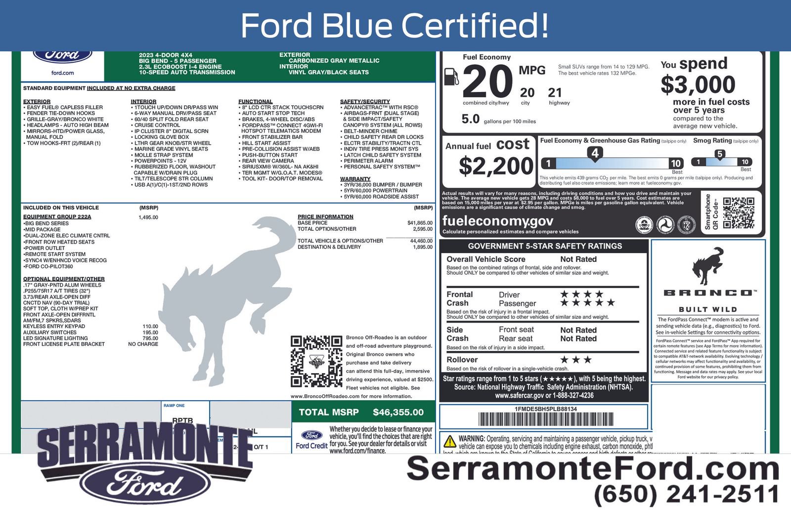 Certified 2023 Ford Bronco Big Bend AWD/4WD image 18