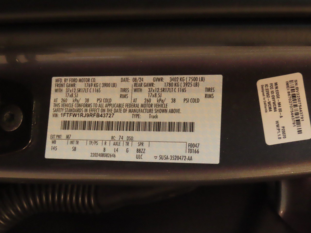 Certified 2024 Ford F150 Raptor w/ Equipment Group 803A Raptor R AWD/4WD image 26