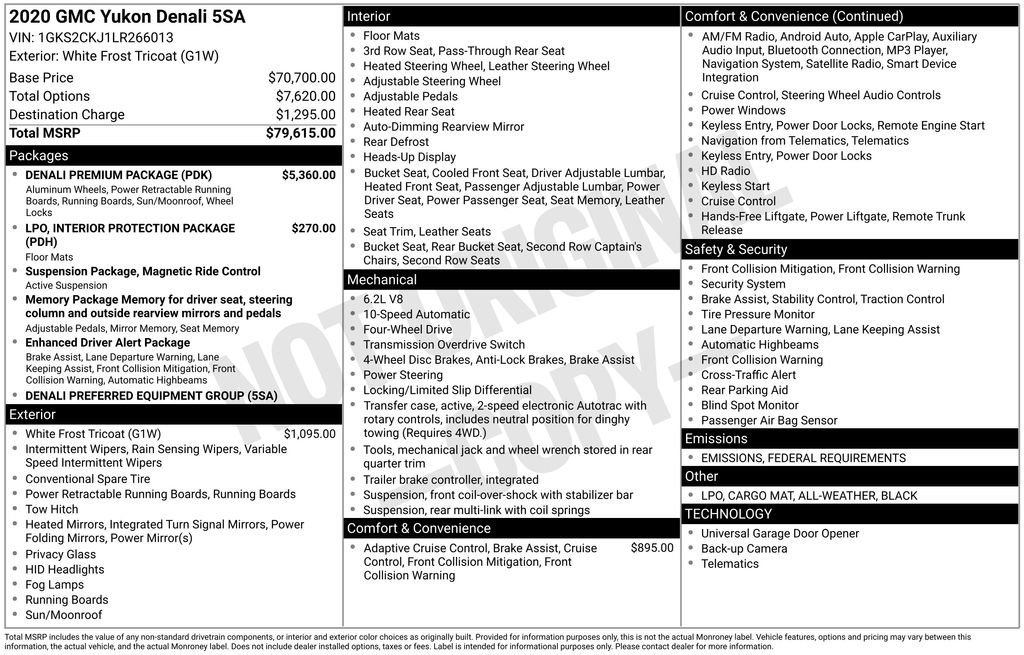 Used 2020 GMC Yukon Denali w/ Denali Premium Package image 9