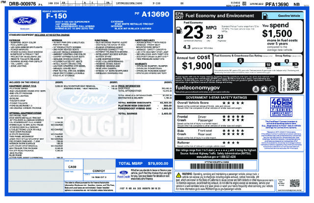 Certified 2023 Ford F150 Platinum w/ Equipment Group 701A High AWD/4WD image 13