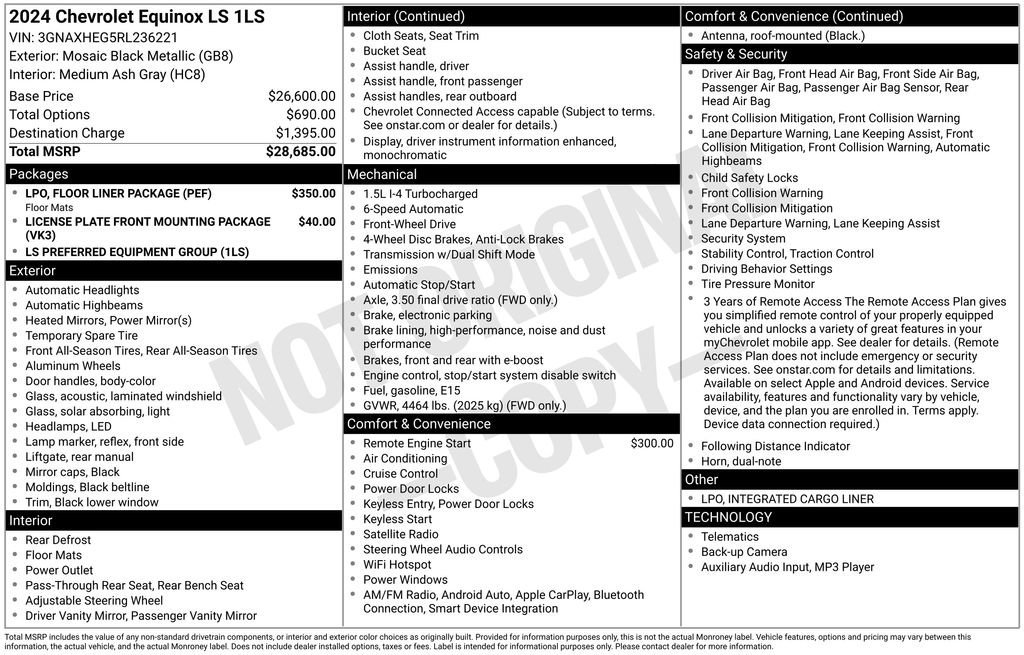 Used 2024 Chevrolet Equinox LS w/ LPO, Floor Liner Package image 32