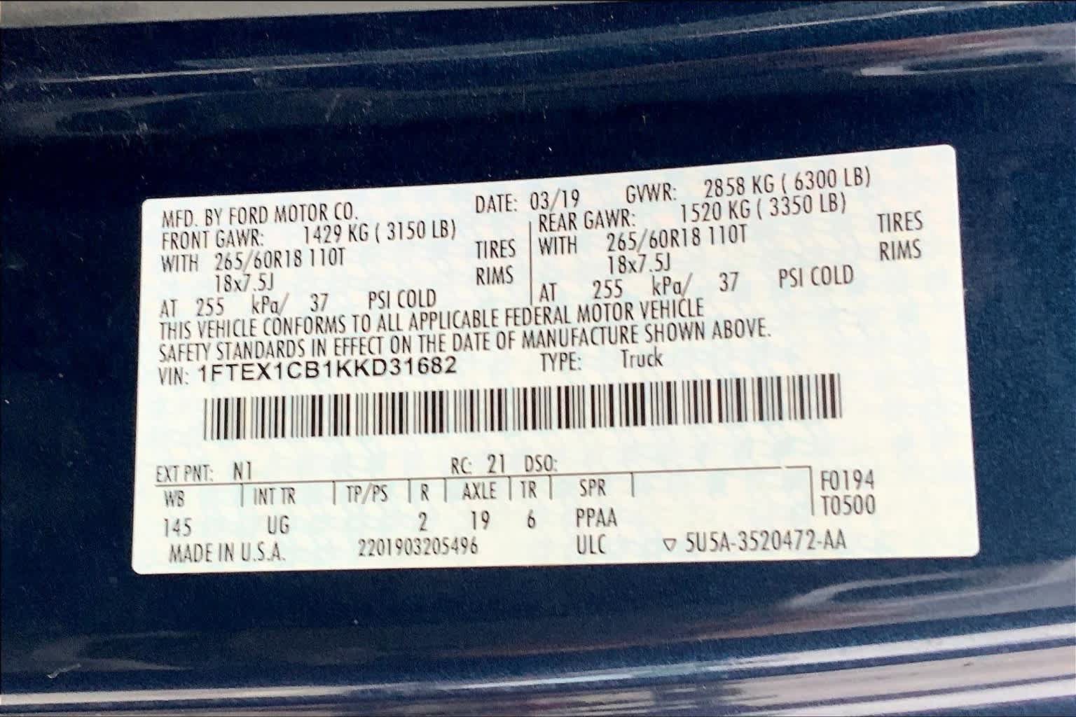 Certified 2019 Ford F150 XLT w/ Equipment Group 301A Mid RWD image 34