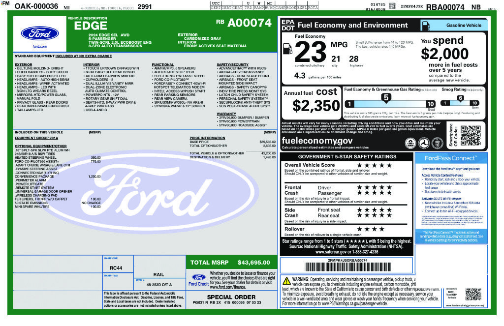 Certified 2024 Ford Edge SEL w/ Convenience Package AWD/4WD image 24