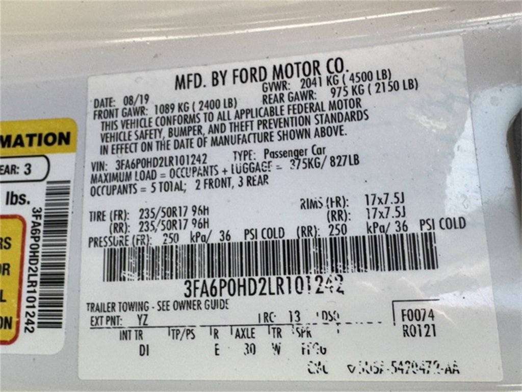 Certified 2020 Ford Fusion SE image 24