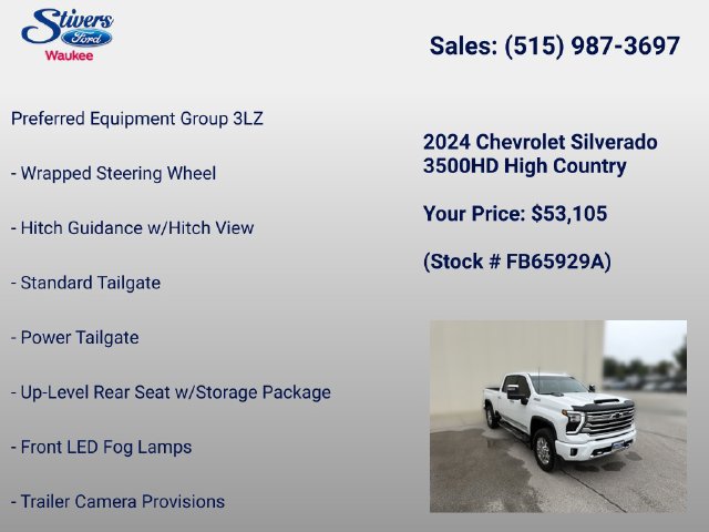 Used 2024 Chevrolet Silverado 3500 High Country w/ Technology Package AWD/4WD image 34