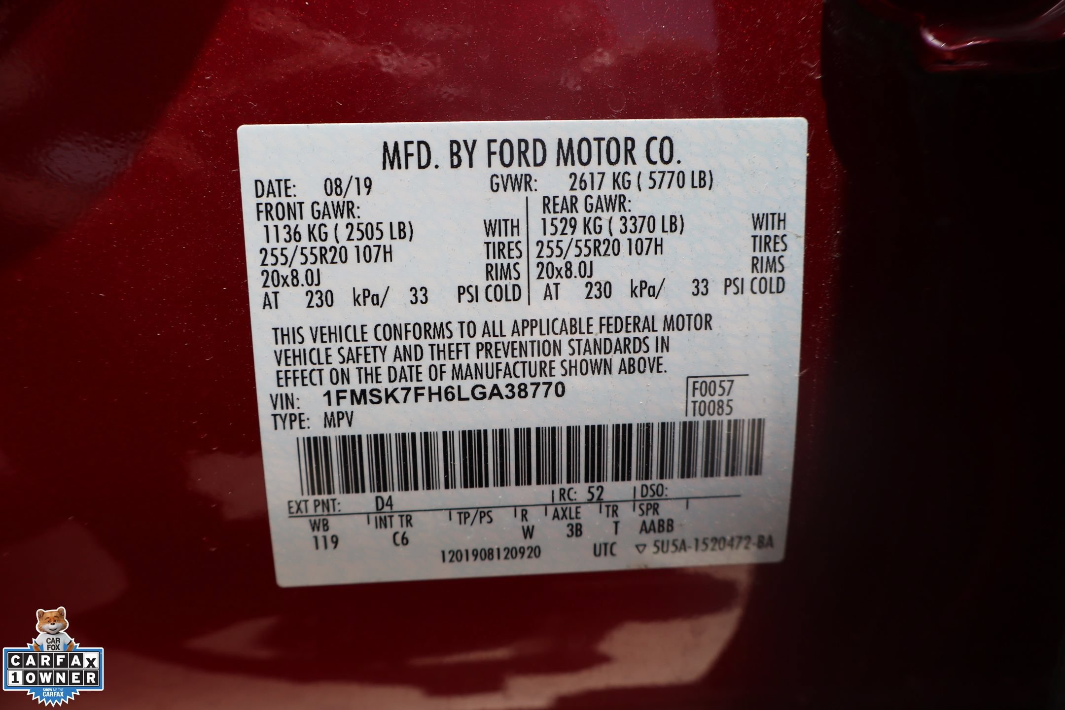 Certified 2020 Ford Explorer Limited w/ Class III Trailer Tow Package RWD image 34