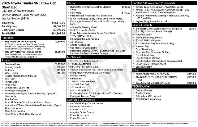 Used 2026 Toyota Tundra SR5 w/ SR5 Premium Package AWD/4WD image 9
