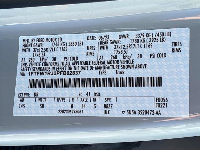 Certified 2023 Ford F150 Raptor w/ Equipment Group 802A Raptor R AWD/4WD image 36