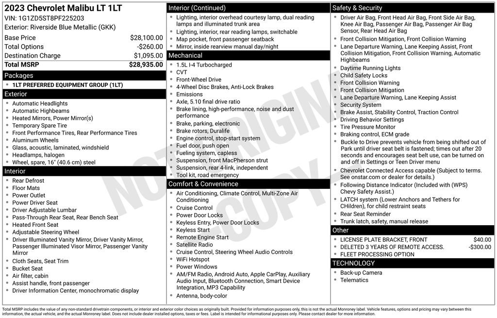 Used 2023 Chevrolet Malibu LT FWD image 39