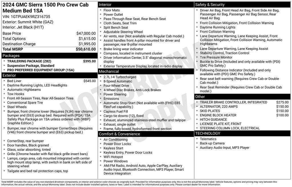 Used 2024 GMC Sierra 1500 Pro w/ Trailering Package AWD/4WD image 25