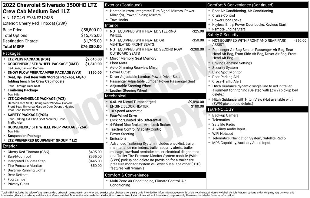 Used 2022 Chevrolet Silverado 3500 LTZ w/ LTZ Plus Package AWD/4WD image 6