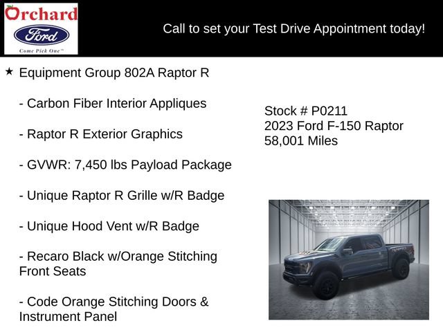 Certified 2023 Ford F150 Raptor w/ Equipment Group 802A Raptor R AWD/4WD image 13