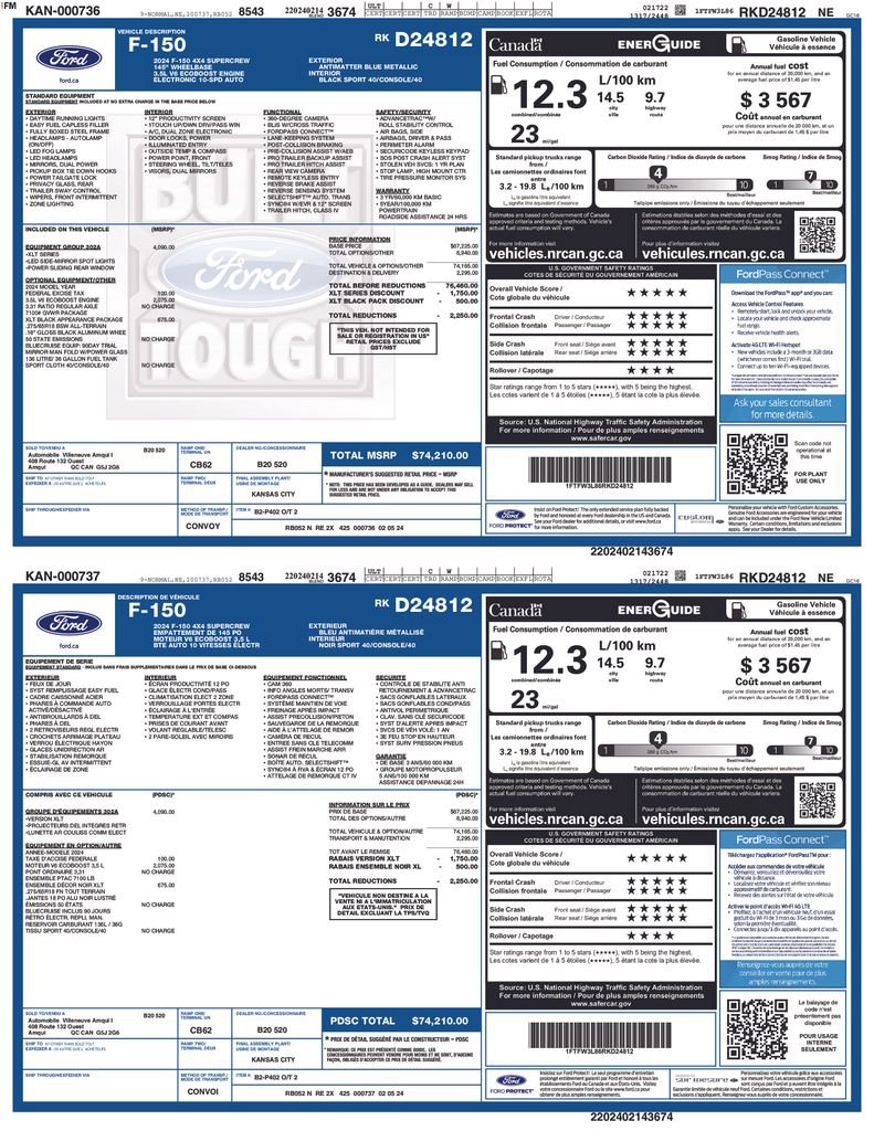 Certified 2024 Ford F150 XLT w/ Equipment Group 302A MID AWD/4WD image 12