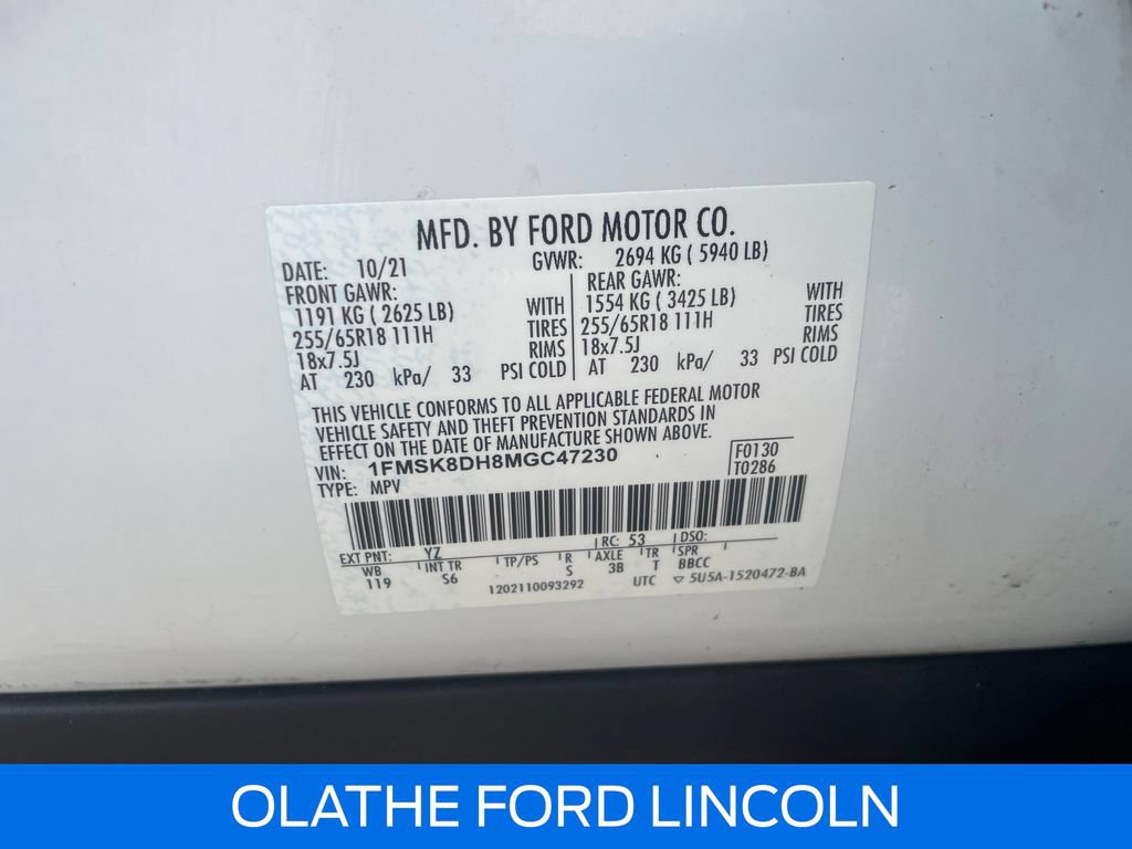 Certified 2021 Ford Explorer XLT w/ Equipment Group 202A AWD/4WD image 29