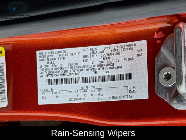 Certified 2022 Ford Ranger Lariat w/ Equipment Group 501A High image 32