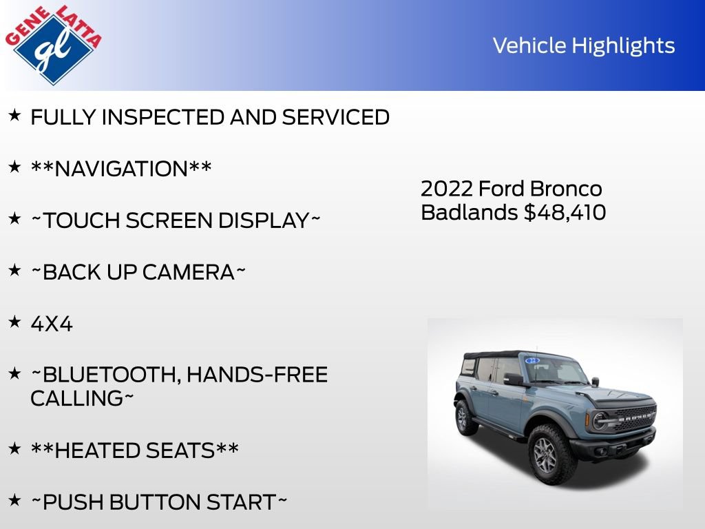 Certified 2022 Ford Bronco Badlands AWD/4WD image 34