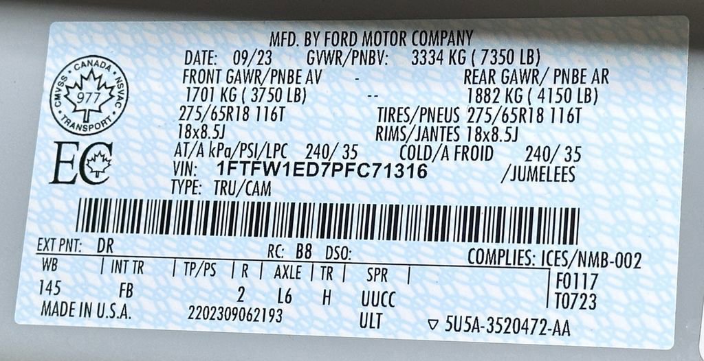 Certified 2023 Ford F150 XLT w/ Equipment Group 302A High image 61
