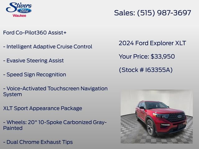 Certified 2024 Ford Explorer XLT w/ Equipment Group 202A image 11